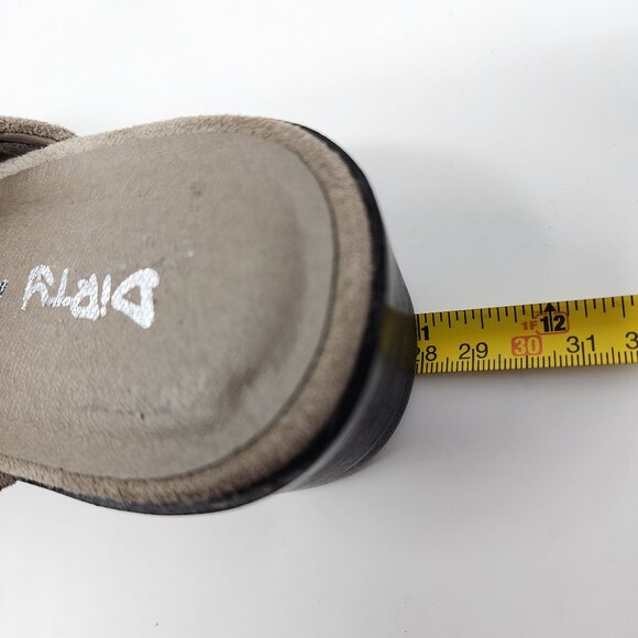 New Dirty Laundry Womens 9.5 Waltz Gray Taupe Suede Slip On Mules Western Buckle - Picture 8 of 15